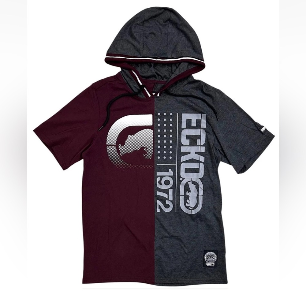 Ecko Unltd. Red and Gray Graphic Hoodie Short Sleeve 
Medium
MSRP $58
NWT New